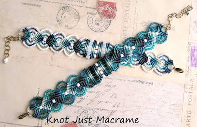 Micro macrame bracelets with color shading by Knot Just Macrame.