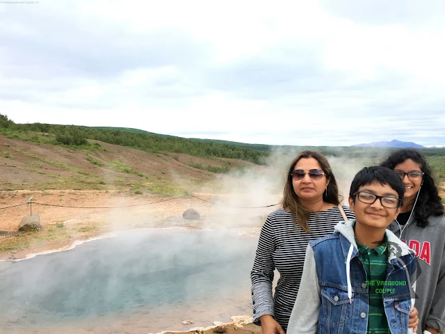 Hot water spring at Haukadalur Geothermal Field