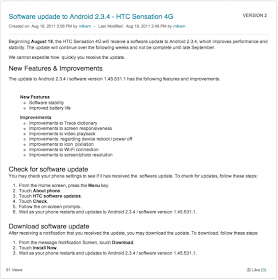 Android 2.3.4 Comes to HTC Sensation 4G
