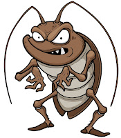 cartoon of angry cockroach