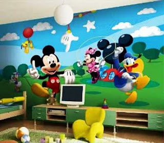 Gambar Wallpaper Dinding Yang Lucu Tema Mickey Mouse