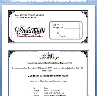 Contoh Undangan Format Word