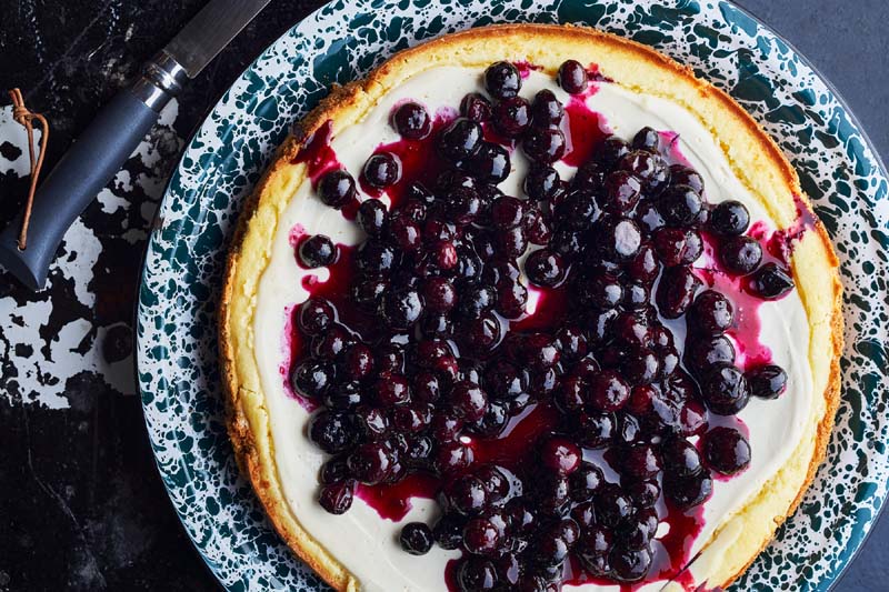 St. Louis–Style Cheesecake with Blueberries