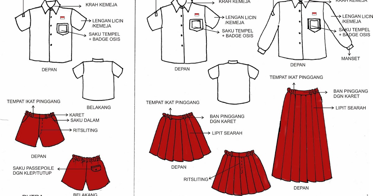 Desain Seragam Sekolah Umum untuk Putra  dan Putri dari SD 