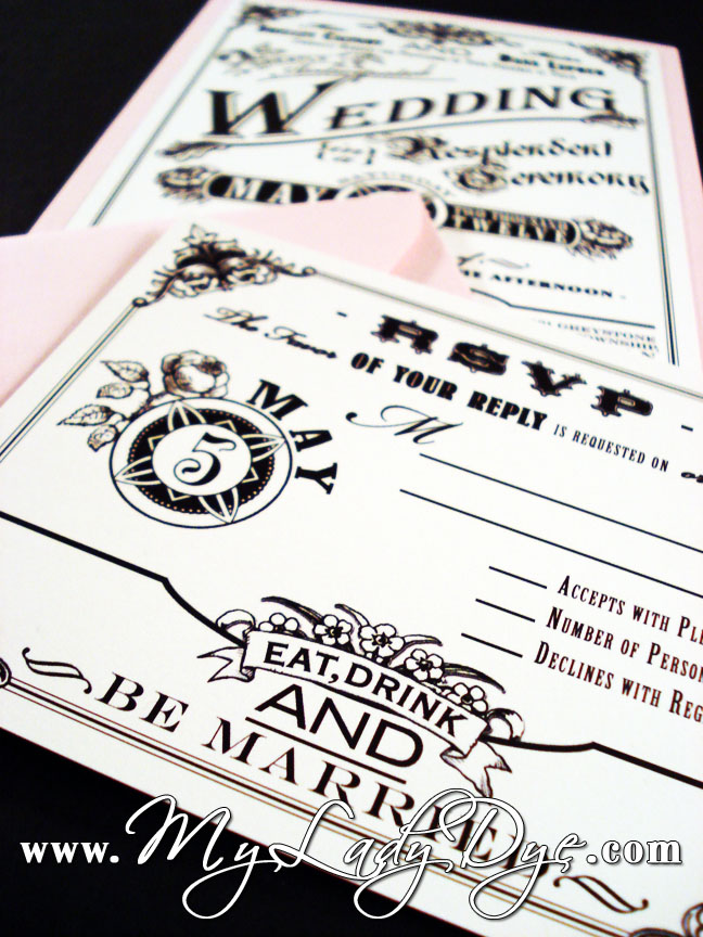 Vintage Steampunk Wedding Invitation Set