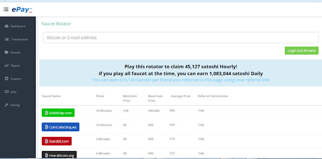 Epay Info Rotator Nonstop And Fast Faucet Earn Upto 1 000 000 - 