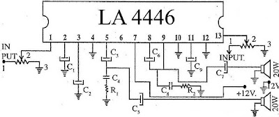 Top Performance LA4446 Stereo Audio Amplifier Circuit