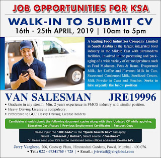 VAN SALESMAN JOB VACANCY SAUDI ARABIA TEXT IMAGE