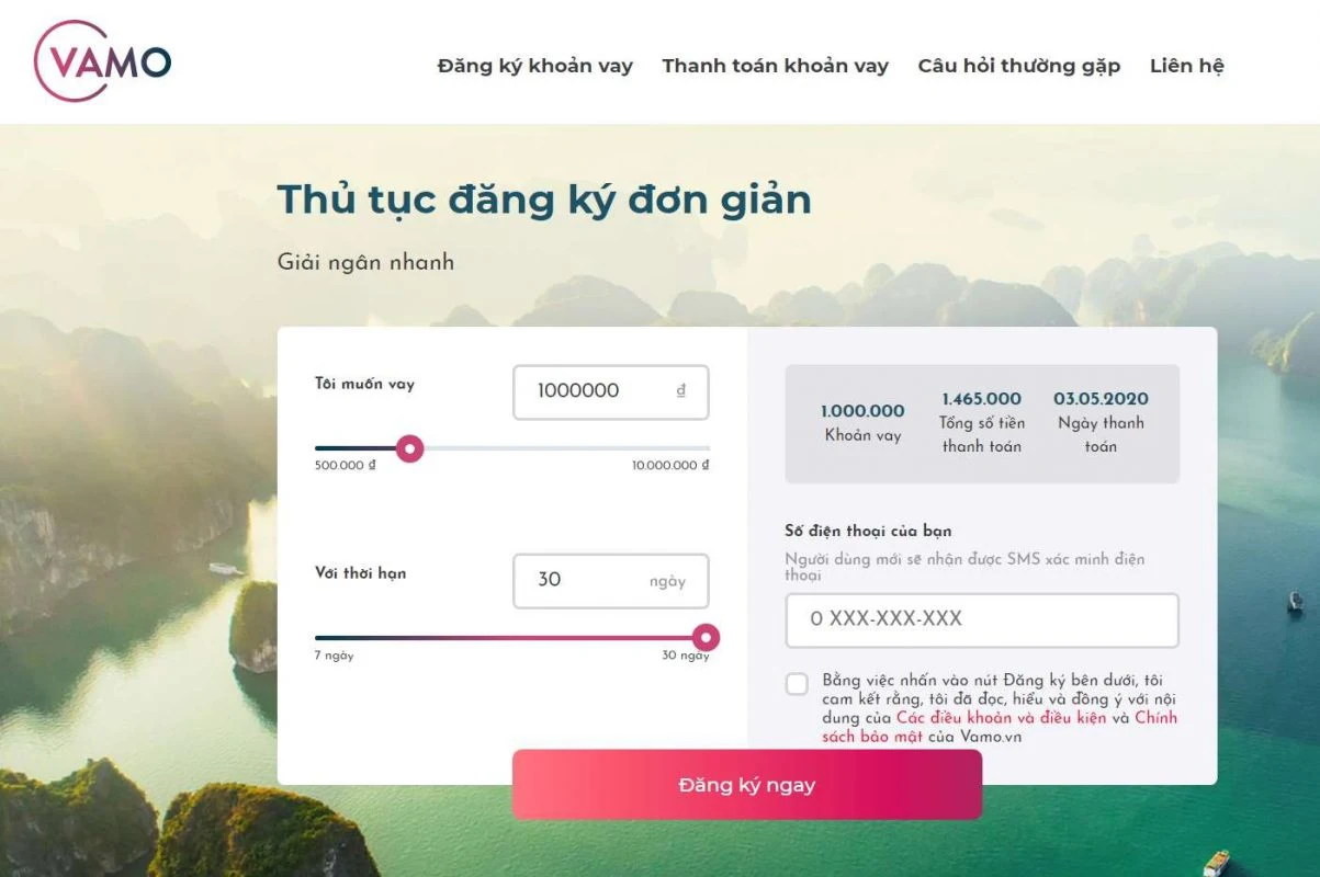 Vamo: Cho vay tiền nhanh online từ 1-10 triệu chỉ với CMND