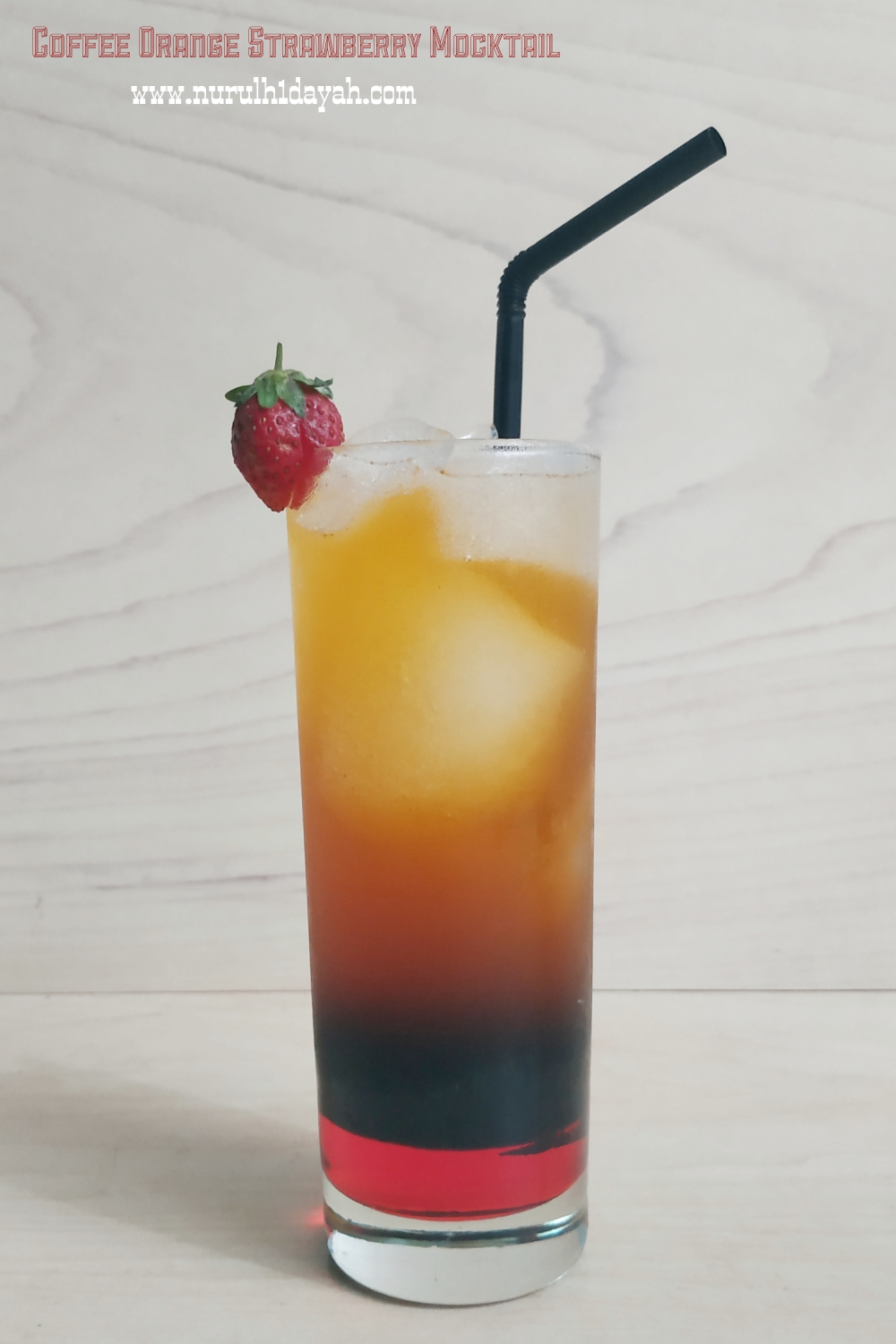 Resep Minuman Cafe  Coffee Orange Strawberry Mocktail 