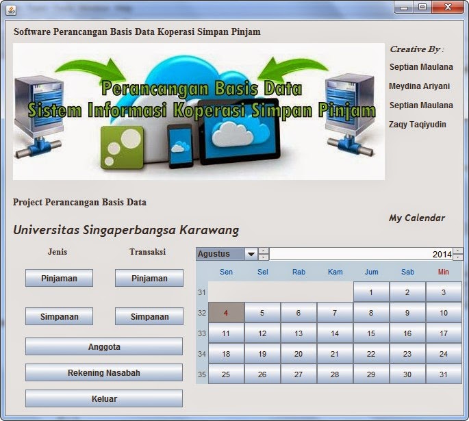 Program Koperasi Simpan Pinjam Java Netbeans  Materi 