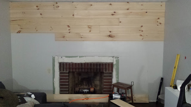 Black Shiplap Fireplace Wall