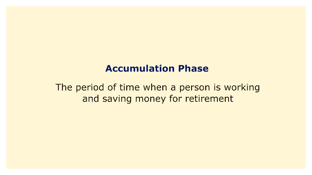 The period of time when a person is working and saving money for retirement.