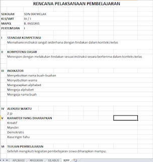 Aplikasi Pembuatan RPP Otomatis Format Excel