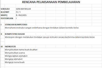 Aplikasi Pembuatan RPP Otomatis Format Excel