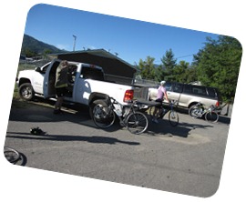 Group prepping for ride