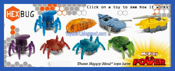 McDonalds HexBug toys 2014 USA complete set of 8 toys includes: spider blue, scarab red, larva orange, crab green, bionika blue, tronikon yellow, spider purple and scarab blue