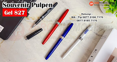 Jual Souvenir Pen Metalik 827 Gel Tutup Cabut Cetak Logo