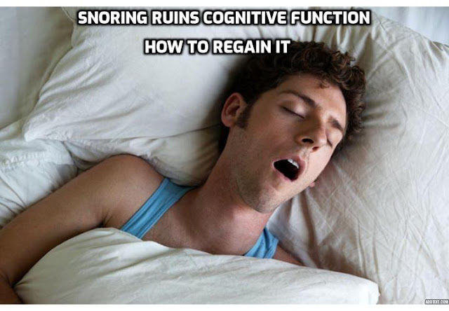 Stop Snoring Immediately - Snoring Ruins Cognitive Function – How to Regain It. Snoring is one of the greatest indicators of sleep apnea, and sleep apnea has long been proven to cause cognitive impairment. So, the question is: If you feel like your memory is not as good as it used to be, can you regain it by tackling your snoring and sleep apnea. A new study published in the Journal of the American Geriatrics Society has a promising answer to this, but it has to be done in a specific way or your cognitive function may rapidly worsen. 