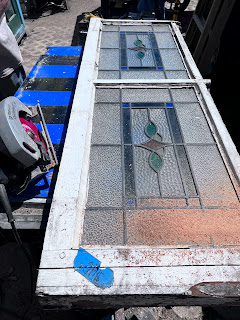 Flea Market Find Antique Stained Glass Windows for Greenhouse