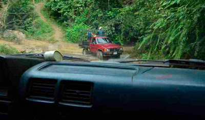 Travelling in pickup truck in Guatemala