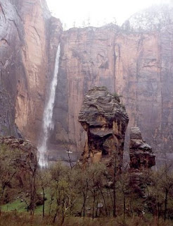zion waterfall