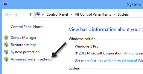 Adjust for Best Performance windows 8 step 1