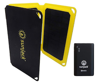 SunJack Folding Solar Charger With Power Bank For Camping, Traveling And Emergency Preparation