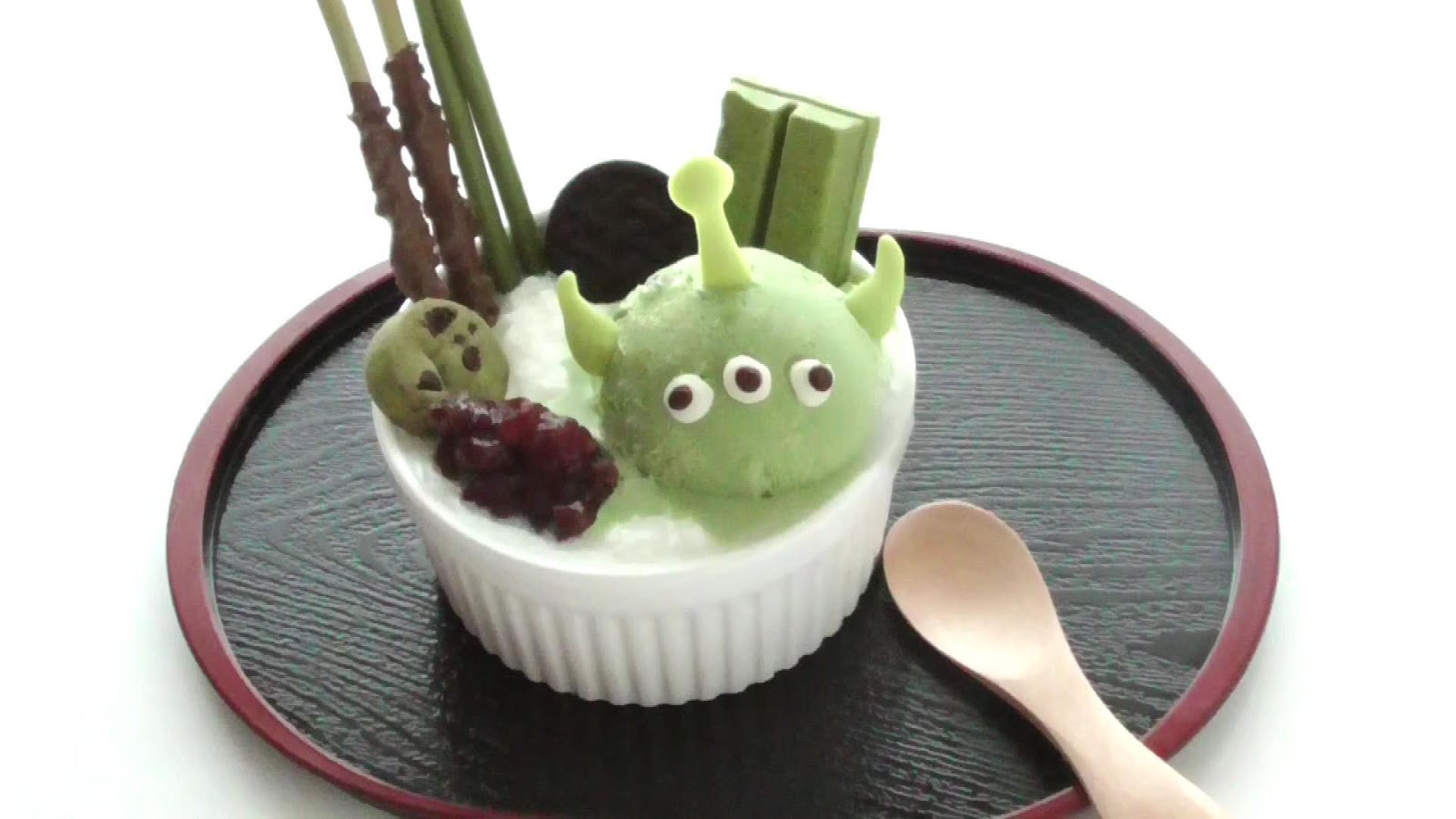 リトルグリーンメン抹茶パフェの作り方 動画レシピ 可愛い料理とお菓子レシピ