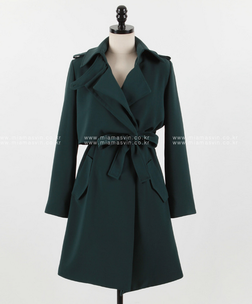 Colored Belted Trench Coat