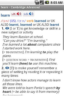 Audio Cambridge Advance dictionary for Android