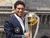 Sachin Tendulkar With World Cup Trophy