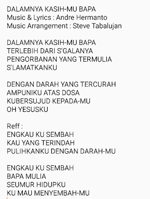  sebagai seorang pemimpin kebanggaan dalam suatu ibadah selain sanggup menyanyi kita juga di haru DALAMNYA KASIHMU BAPA Lirik Lagu Rohani Nasrani untuk Penyembahan