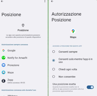 Posizione Android