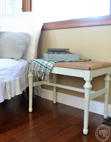 DIY rustic woven bench