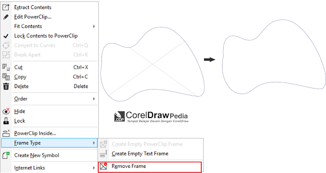 Tutorial Cara Menghilangkan Tanda Silang Bekas Power Clip di CorelDraw