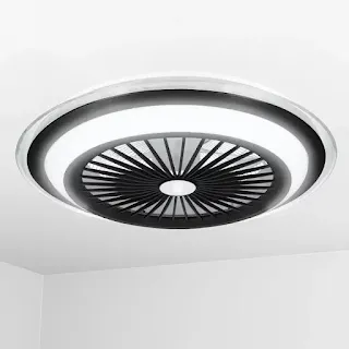 Таванен вентилатор XTECH с LED осветление, 36 W, 6 скорости, черен, в модерен интериор.