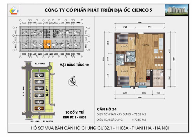 Mặt bằng thiết kế chung cư HH03A tòa B2.1 Thanh Hà Cienco 5