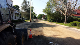 equipment and work underway on Lewis St