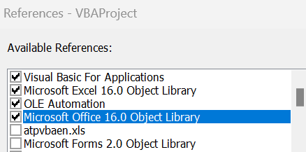 VBA References