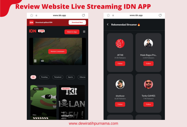 REVIEW WEBSITE live streaming idn app