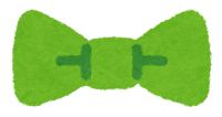 蝶ネクタイのイラスト（緑）