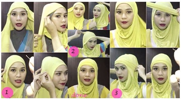 Foto Tutorial Cara Pakai Hijab Modern Ala Zaskia Adya Mecca