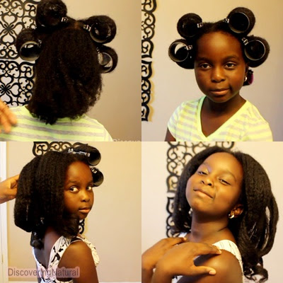 Stretching Natural Hair with Magnetic Rollers