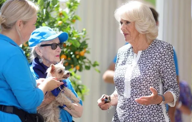 Amanda Holden and Mala Breeze attended a reception hosted by Duchess of Cornwall. The Duchess wore a printed dress