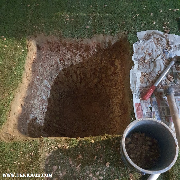 Digging Holes To Plant Our Buddhist Pine Tree