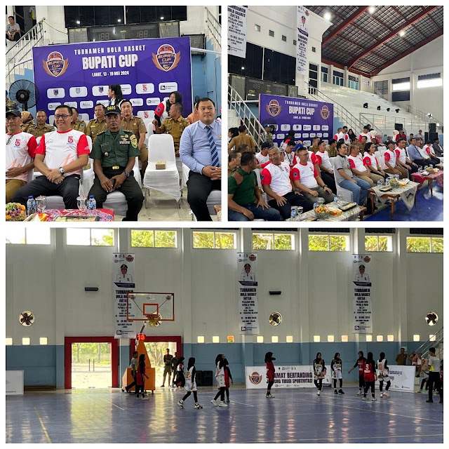 Hut Lahat Ke-155, Pj Bupati Lahat Buka Turnament Bola Basket Tingkat Pelajar Dan Umum 