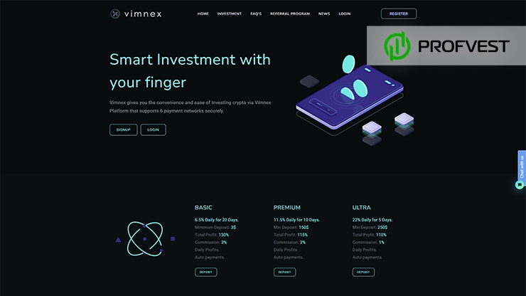 Vimnex: обзор и отзывы о Vimnex.com (Проект не платит) Vimnex обзор и отзывы проекта
