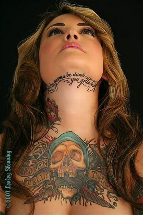 girl skulls tattoos