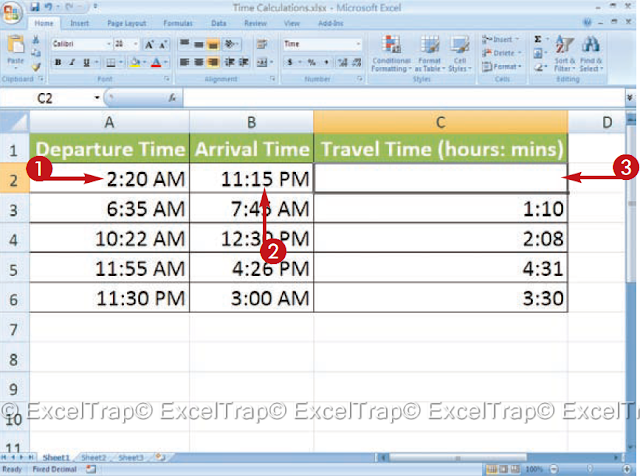 MS Excel : Perform TIME CALCULATIONS